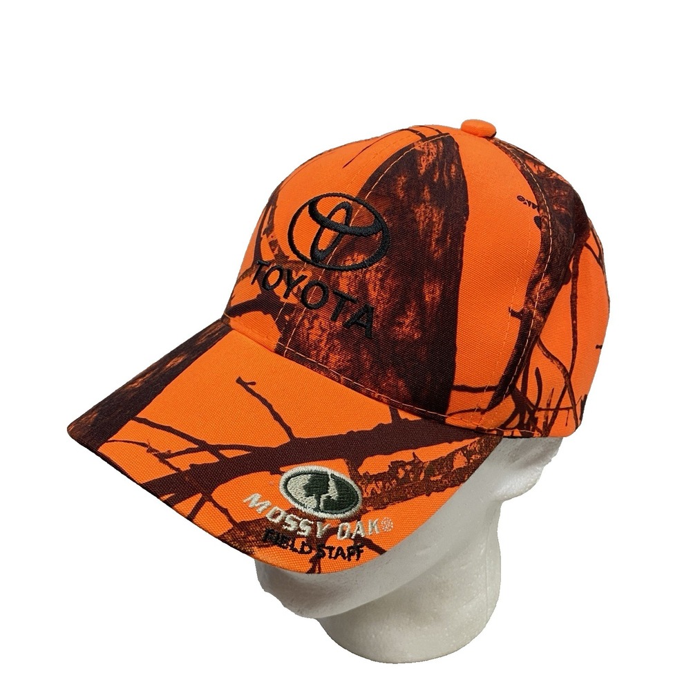 Toyota Mossy Oak Camo Blaze Orange Hunting Hat Baseball Cap Field Staff OSFA